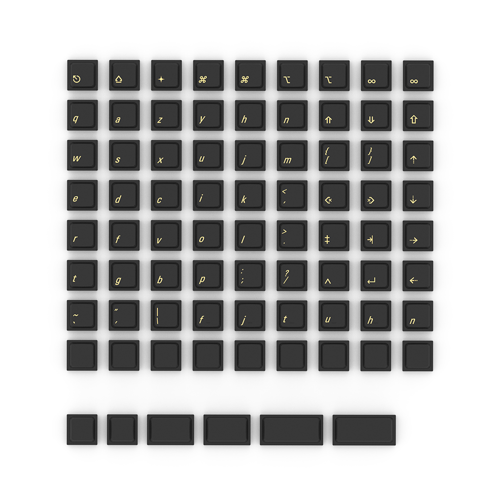 LAK 40S% Low-Profile PBT Keycaps – Dye-Sublimated, Compatible with Low-Profile Switches