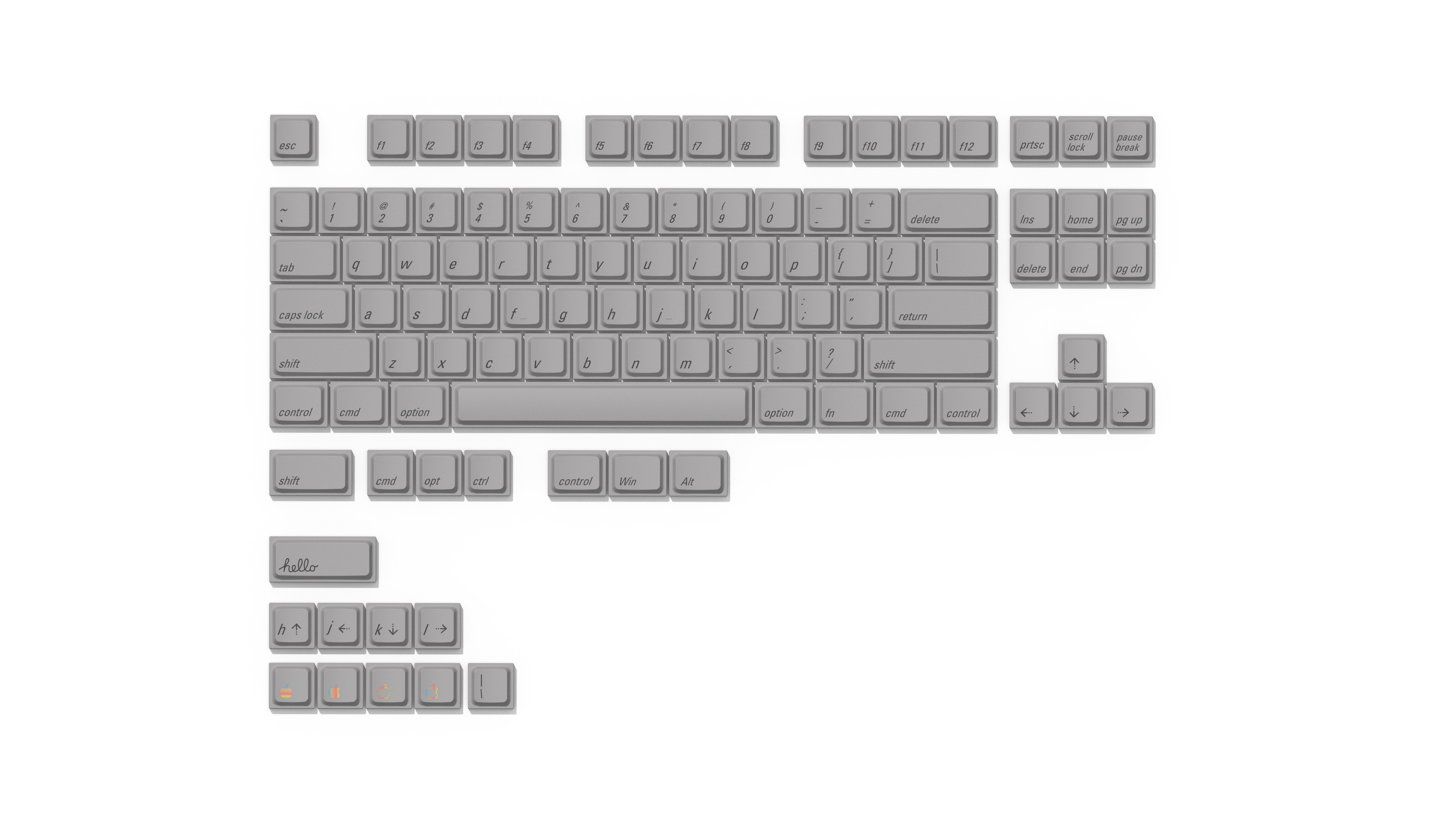 LAK 75% Low-Profile PBT Keycaps – Dye-Sublimated, Compatible with Low-Profile Switches